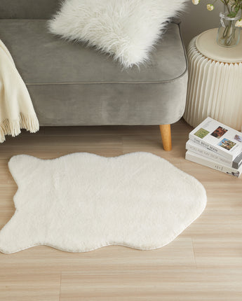 Aberash-Faux Rabbit Fur Rug, 23.6" x 35.4"
