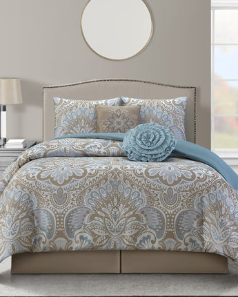 Amelia Floral Jacquard 6-Piece Comforter Set