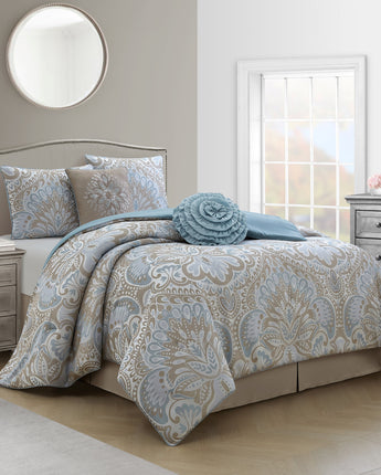 Amelia Floral Jacquard 6-Piece Comforter Set