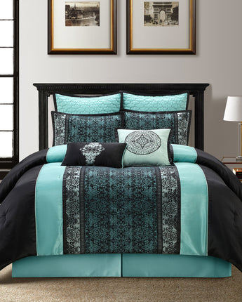 Arabesque Damask 8-Piece Comforter Set