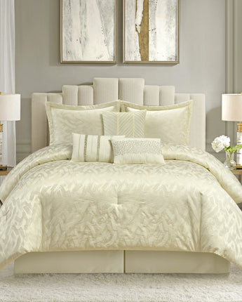 Calioppa 7 Piece Comforter Set Cream