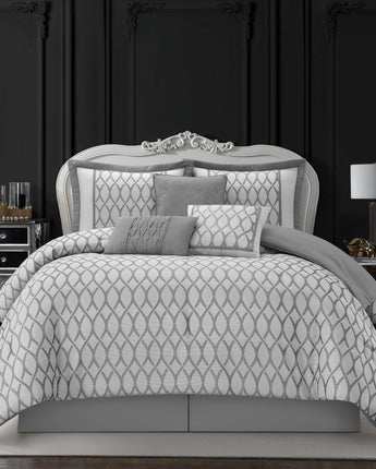 Cruella 7 Piece Geometric Jacquard Comforter Set