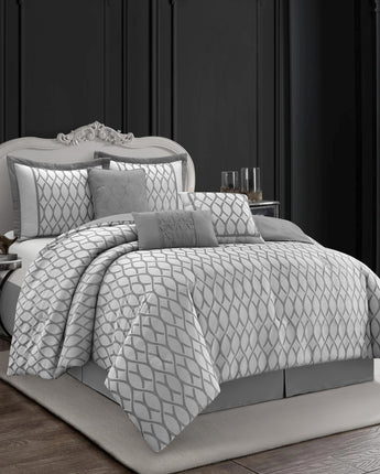 Cruella 7 Piece Geometric Jacquard Comforter Set