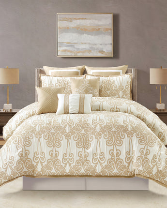 Dilona 9 Piece Scroll Comforter Set