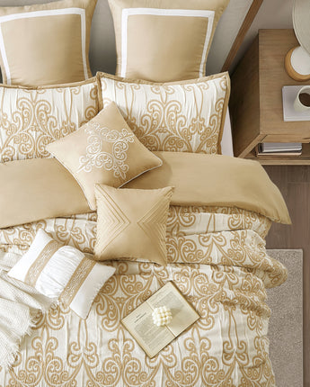 Dilona 9 Piece Scroll Comforter Set