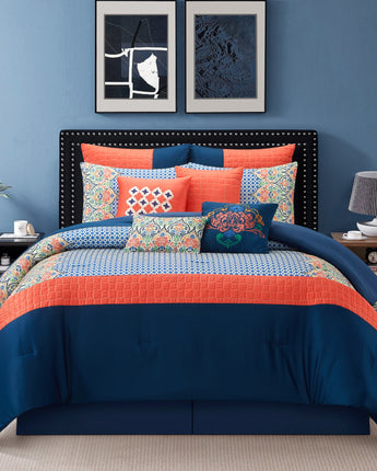 Dascha 10 Pieces Emme Damask Comforter Set