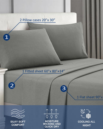 Illada 4 Piece Bamboo Cooling Sheet Set