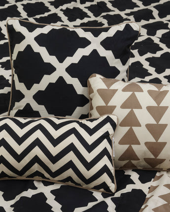Josh 7 Pieces Geometric Comforter Set, Black