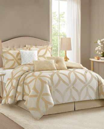 Keaton 7 Pieces Jacquard Comforter Set