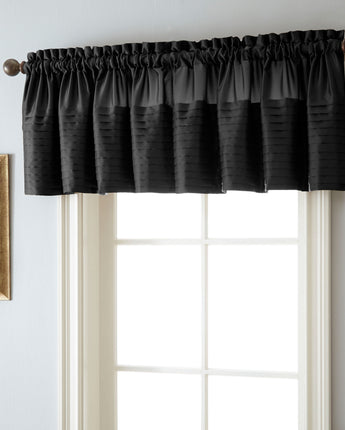 Landford Window Curtain Panel with Rod Pocket Top, Black, 54" x 63"