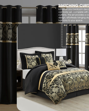 Mollybee 9 Piece Floral Comforter Set