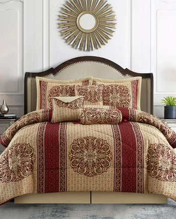 Myhand 7 Piece Damask Comforter Set