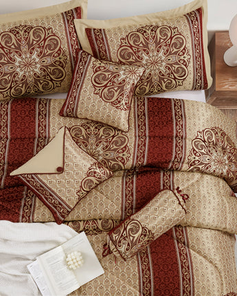 Myhand 7 Piece Damask Comforter Set