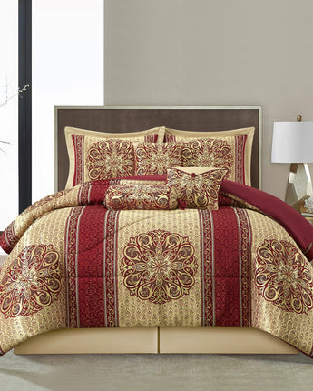 Myhand 7 Piece Damask Comforter Set