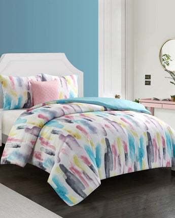 Percia 4-Piece Comforter Set, Multi-Color, Abstract