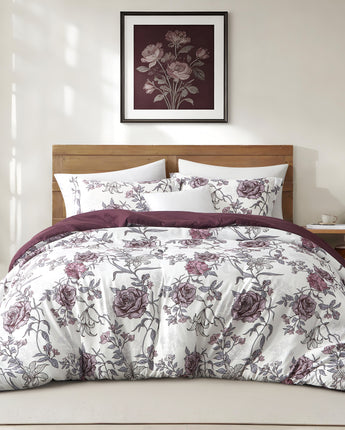Ruh 2/3 Pieces Vintage Rose Microfiber Print Comforter Set