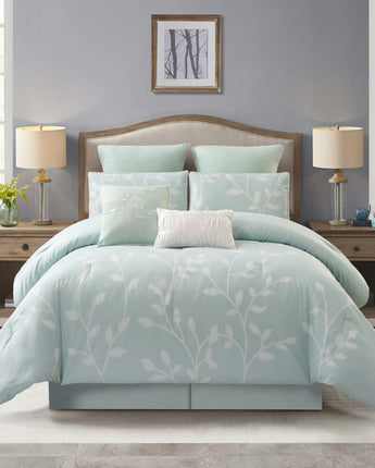 Siona 8 Piece Comforter Set, Sage