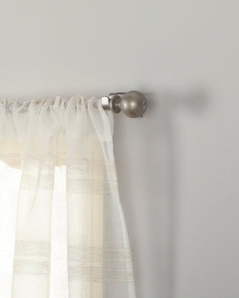 Sankara Woven Stripe Sheer Rod Pocket Curtains Set of 2