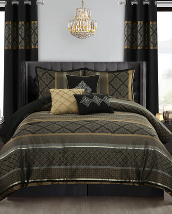 Tefia Jacquard 9 Piece Comforter Set