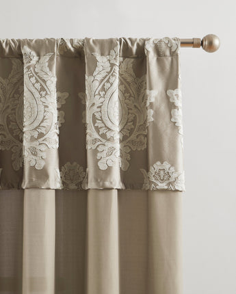 Therese Rod Pocket Curtains Set of 2 with Attached Valances, 42"x84"