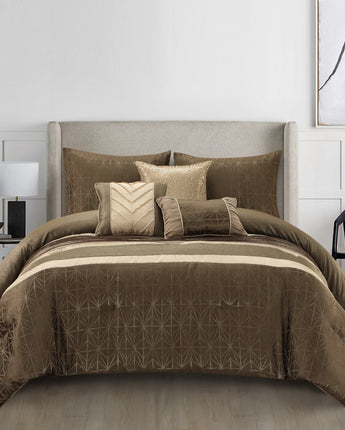 Trinity 6 Piece Comforter Set, Brown