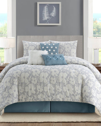 Belavia 7-Piece Floral Comforter Set, 100% Cotton