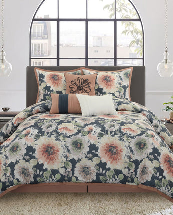 Morgana 7-Piece Comforter Set, Multi-Color, Floral