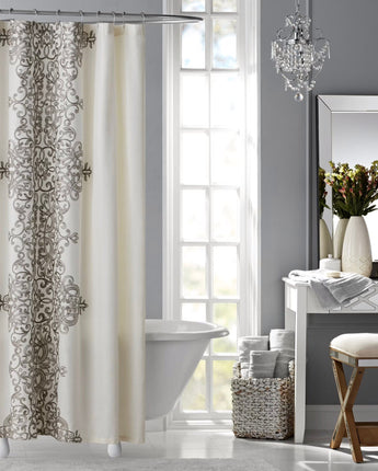 Manches Embroidered Shower Curtain