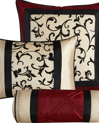 Bella 7-Piece Comforter Set, Cream, Patchwork