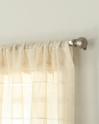 Klelia Semi-Sheer Rod Pocket Curtain Panel Pair, Beige