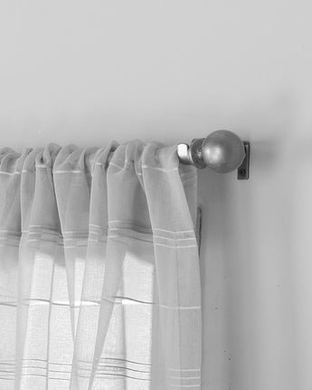 Klelia Semi-Sheer Rod Pocket Curtain Panel Pair, Grey