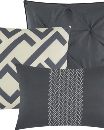 Loren 7-Piece Reversible Comforter Set, Grey