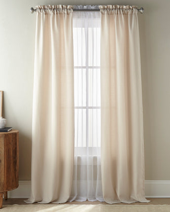 Lada Light Filtering Rod Pocket Curtain Panel Set, Beige