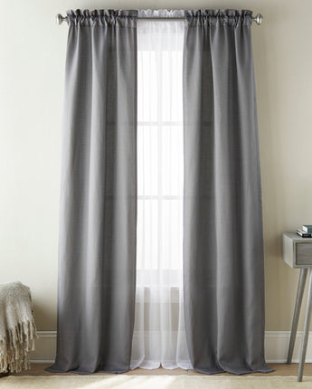 Lada Light Filtering Rod Pocket Curtain Panel Set, Grey