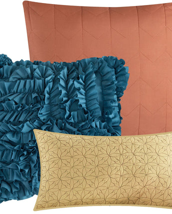 Prair Floral 7-Piece Comforter Set, Multi-Color