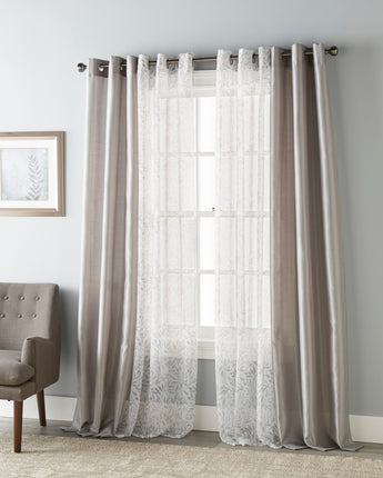 Alisa Semi-Sheer Grommet 4-Piece Curtain Panel Set, Grey
