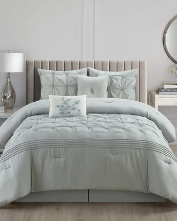 Alvina 6 Piece Comforter Set, Grey