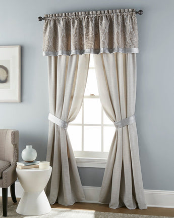 Aurora Semi-Sheer Rod Pocket 5-Piece Window Set, Silver