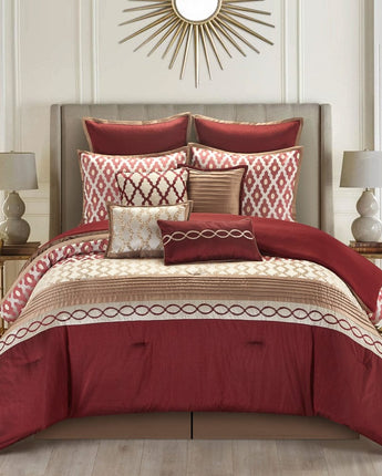 Caval Geometric Jacquard 10 Piece Comforter Set