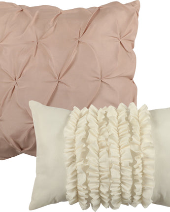 Danica 5 Piece Comforter Set, Pink, Floral