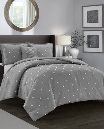 Daphne Clip Polka Dot 3-Piece Comforter Set, Twin/Twin XL