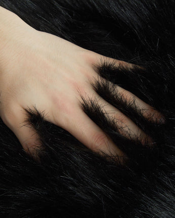 Enrica Sheepskin Faux Fur Shaggy Area Rug, Black, 30" x 46"