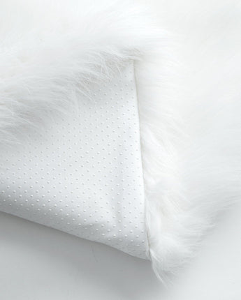 Enrica Sheepskin Faux Fur Shaggy Area Rug, White, 30" x 46"