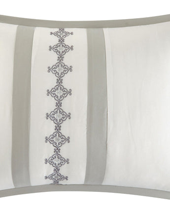 Fabiola 5-Piece Comforter Set, White/Grey, Abstract