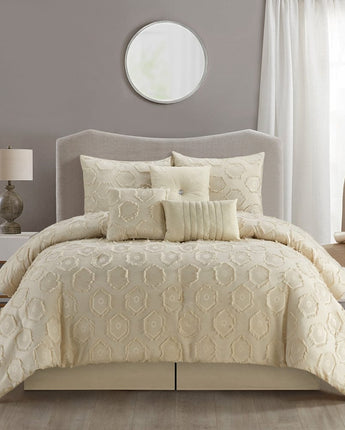Faust Clipped Jacquard 7 Piece Comforter Set