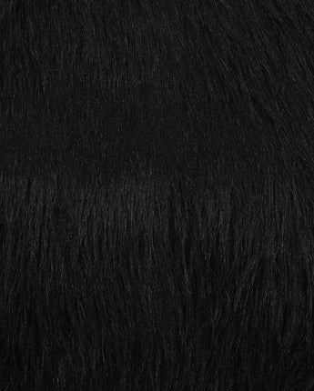Flafia Faux Fur Fluffy Throw Pillow Covers, Black, 16 x 16", Set of 2
