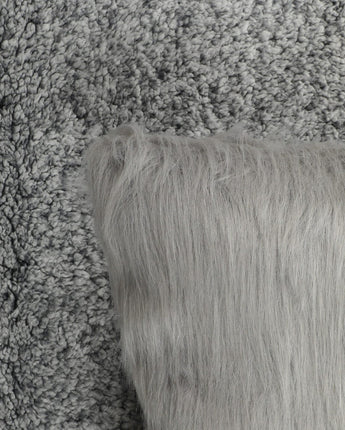 Flafia Faux Fur Fluffy Throw Pillow Covers, Grey, 16 x 16", Set of 2