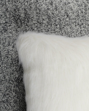 Flafia Faux Fur Fluffy Throw Pillow Covers, White, 16 x 16", Set of 2