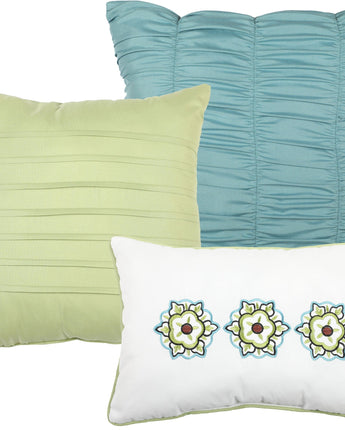 Floranda 7 Piece Comforter Set, White, Floral