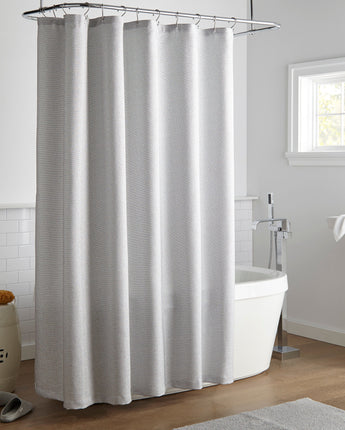 Freda Metallic Buttonhole Top Shower Curtain